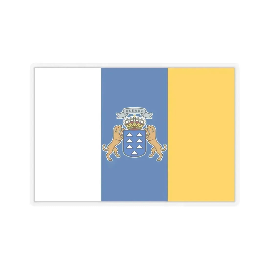 Flag of the Canary Islands Spain - STICKER Vinyl Kiss-Cut Decal 3 Inch Transparent - The Sticker Space