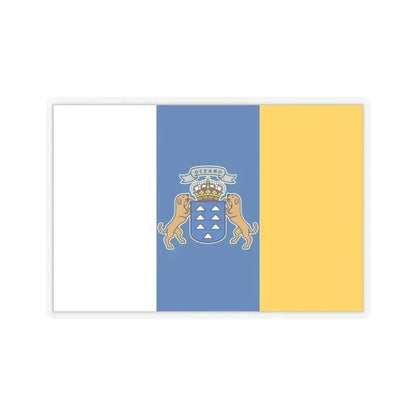 Flag of the Canary Islands Spain - STICKER Vinyl Kiss-Cut Decal 3 Inch Transparent - The Sticker Space