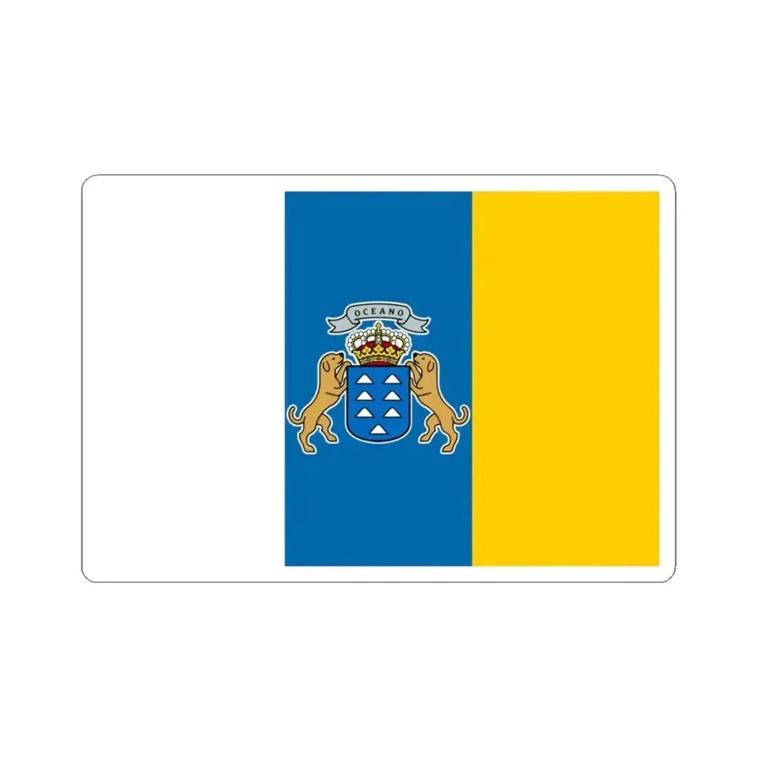 Flag of the Canary Islands Spain - STICKER Vinyl Kiss-Cut Decal 3 Inch White - The Sticker Space