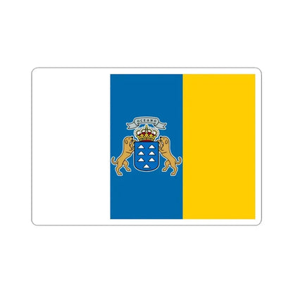 Flag of the Canary Islands Spain - STICKER Vinyl Kiss-Cut Decal 3 Inch White - The Sticker Space