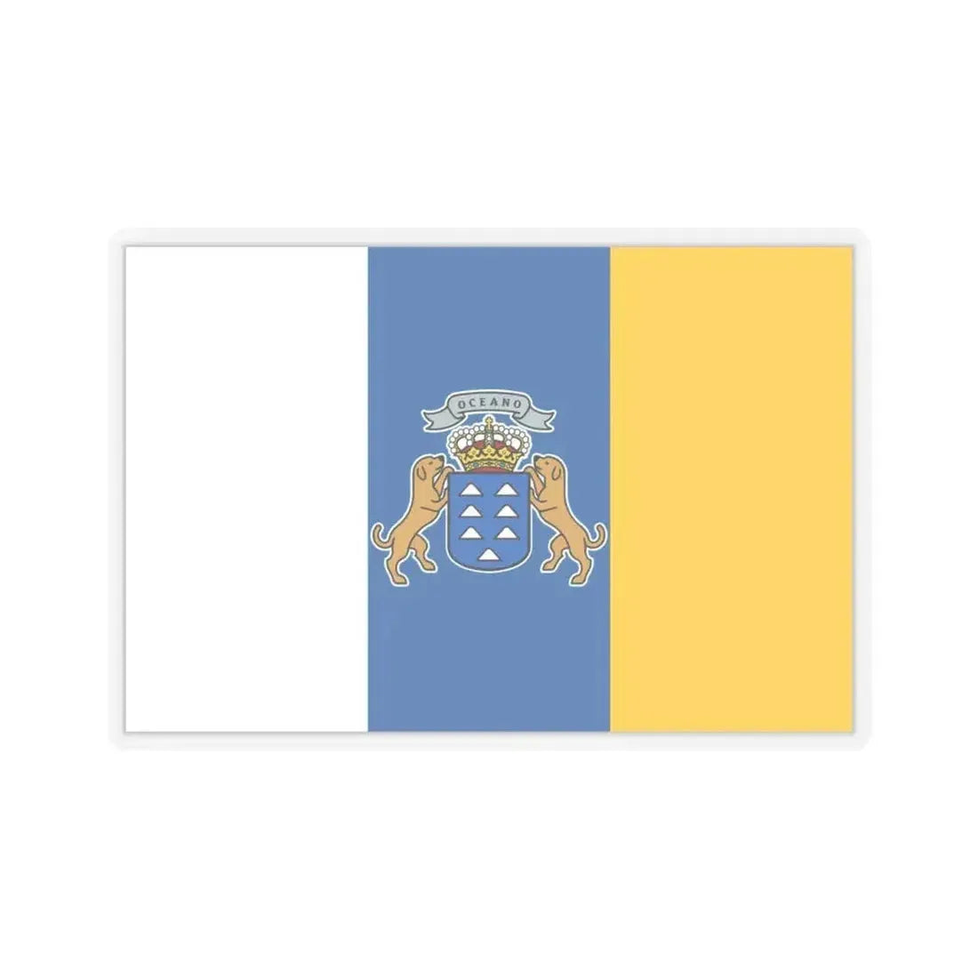 Flag of the Canary Islands Spain - STICKER Vinyl Kiss-Cut Decal 4 Inch Transparent - The Sticker Space