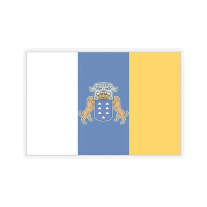 Flag of the Canary Islands Spain - STICKER Vinyl Kiss-Cut Decal 4 Inch Transparent - The Sticker Space