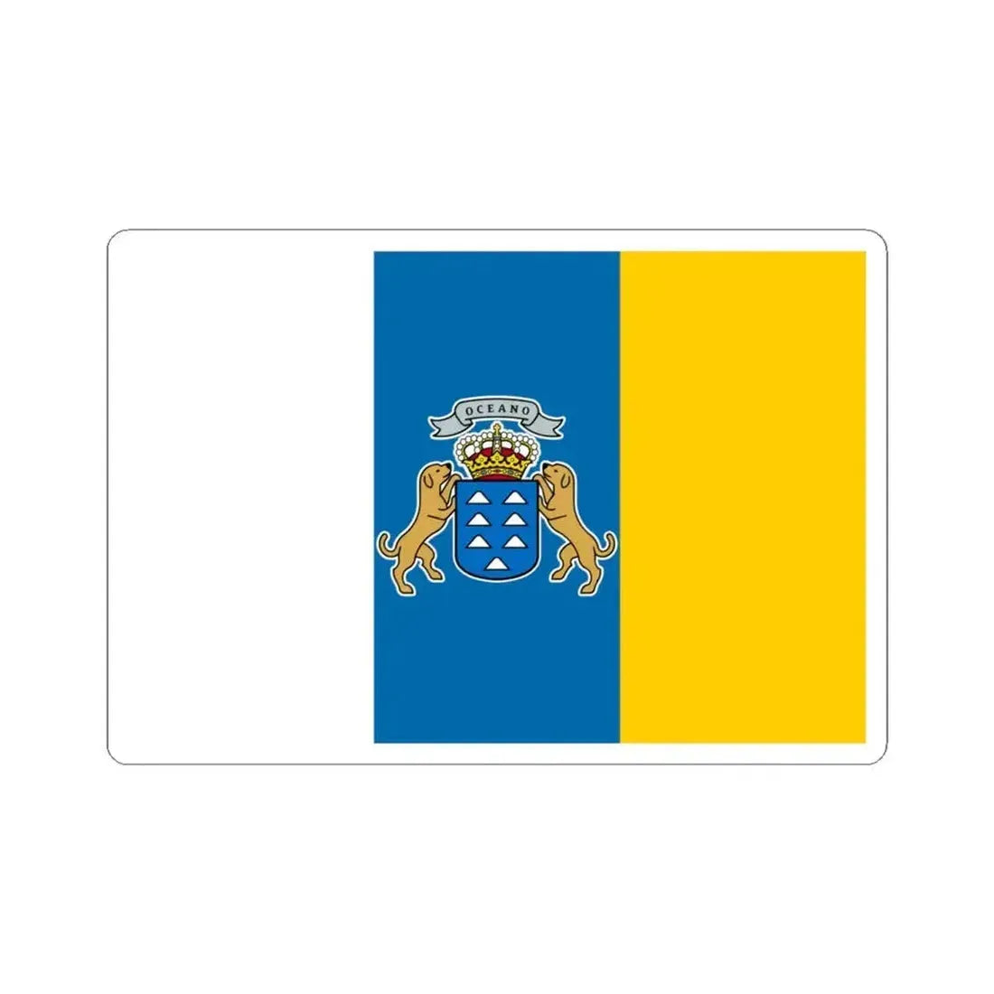 Flag of the Canary Islands Spain - STICKER Vinyl Kiss-Cut Decal 4 Inch White - The Sticker Space
