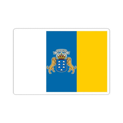 Flag of the Canary Islands Spain - STICKER Vinyl Kiss-Cut Decal 4 Inch White - The Sticker Space