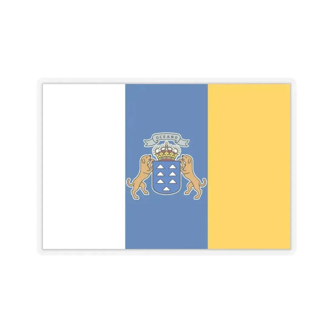 Flag of the Canary Islands Spain - STICKER Vinyl Kiss-Cut Decal 6 Inch Transparent - The Sticker Space