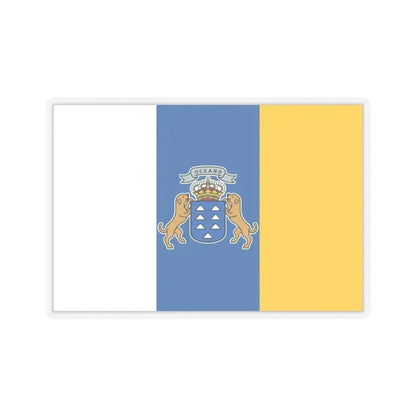 Flag of the Canary Islands Spain - STICKER Vinyl Kiss-Cut Decal 6 Inch Transparent - The Sticker Space