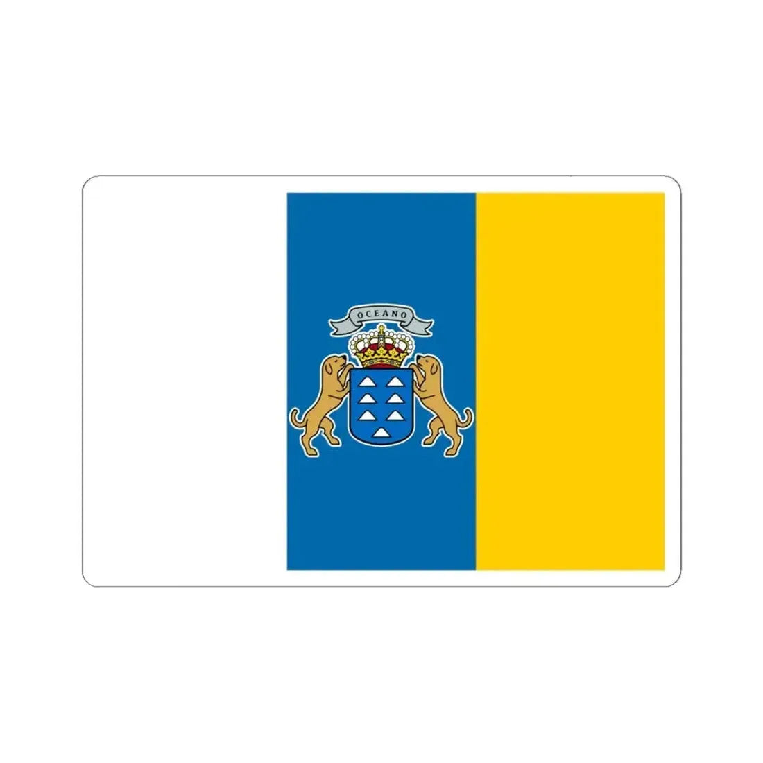 Flag of the Canary Islands Spain - STICKER Vinyl Kiss-Cut Decal 6 Inch White - The Sticker Space