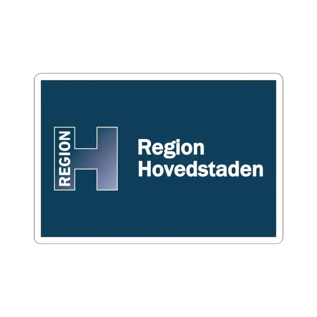 Flag of the Capital Region of Denmark (Denmark) STICKER Vinyl Kiss-Cut Decal 4 Inch White - The Sticker Space