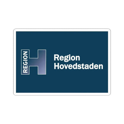 Flag of the Capital Region of Denmark (Denmark) STICKER Vinyl Kiss-Cut Decal 4 Inch White - The Sticker Space