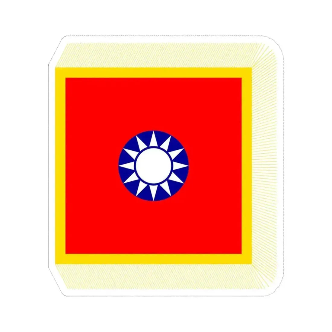 Flag of the Chairman of the ROC Military Affairs Commission (China) STICKER Vinyl Kiss-Cut Decal 4 Inch White - The Sticker Space