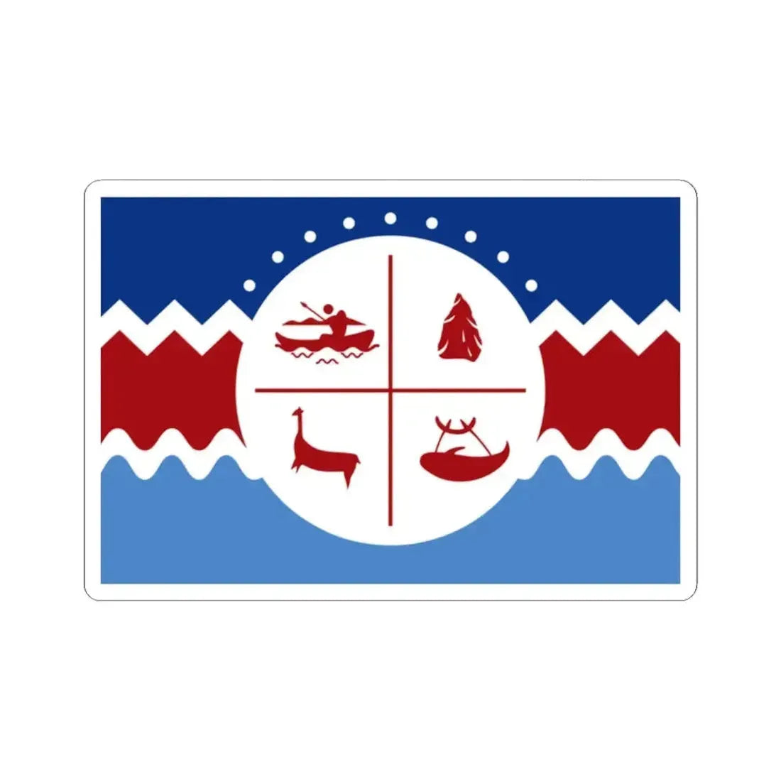 Flag of the Chango people (Chile) STICKER Vinyl Kiss-Cut Decal 2 Inch White - The Sticker Space