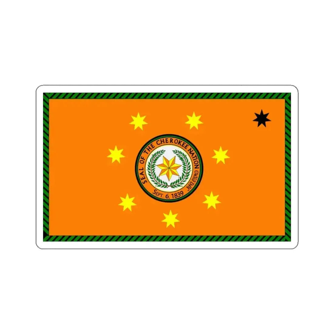 Flag of the Cherokee Nation STICKER Vinyl Die-Cut Decal 3 Inch - The Sticker Space
