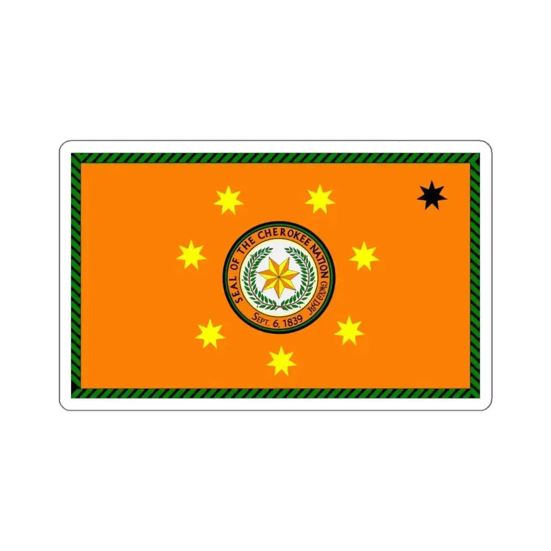 Flag of the Cherokee Nation STICKER Vinyl Die-Cut Decal 5 Inch - The Sticker Space