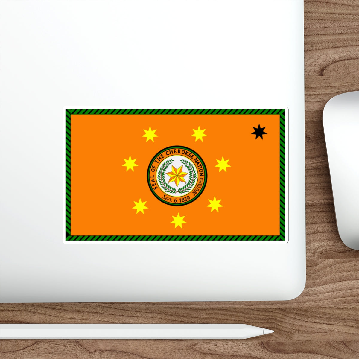 Flag of the Cherokee Nation STICKER Vinyl Die-Cut Decal-The Sticker Space