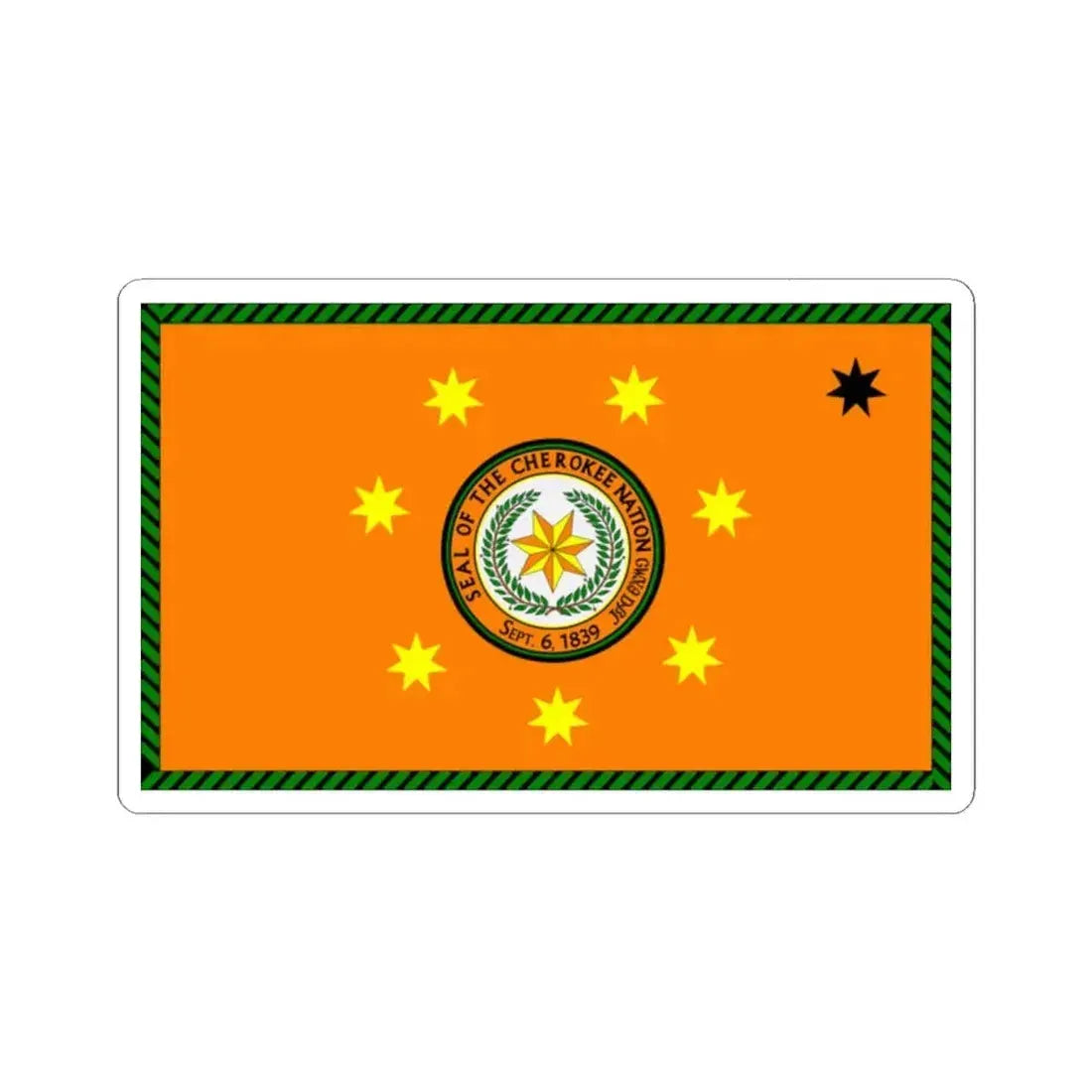 Flag of the Cherokee Nation (United States) STICKER Vinyl Kiss-Cut Decal 2 Inch White - The Sticker Space