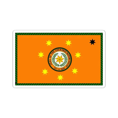 Flag of the Cherokee Nation (United States) STICKER Vinyl Kiss-Cut Decal 2 Inch White - The Sticker Space