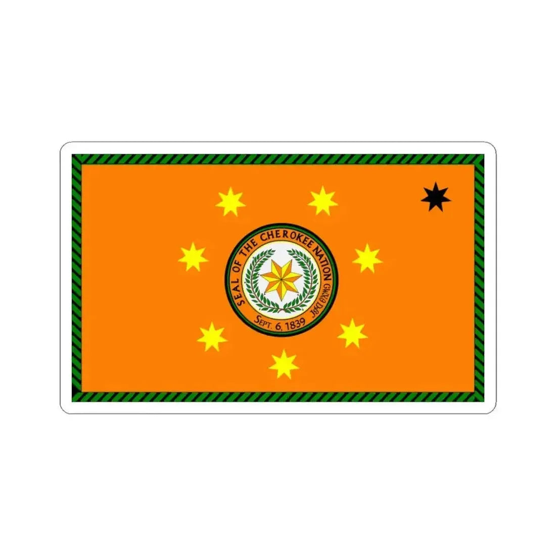 Flag of the Cherokee Nation (United States) STICKER Vinyl Kiss-Cut Decal 3 Inch White - The Sticker Space