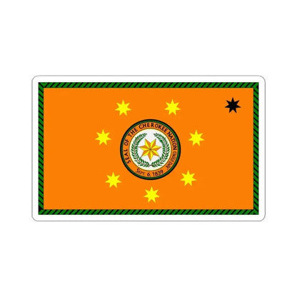 Flag of the Cherokee Nation (United States) STICKER Vinyl Kiss-Cut Decal 4 Inch White - The Sticker Space