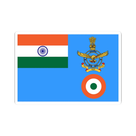 Flag of the Chief of Air Staff and Air Chief Marshal of the Indian Air Force (India) (Coat of Arms) STICKER Vinyl Kiss-Cut Decal 2 Inch White - The Sticker Space
