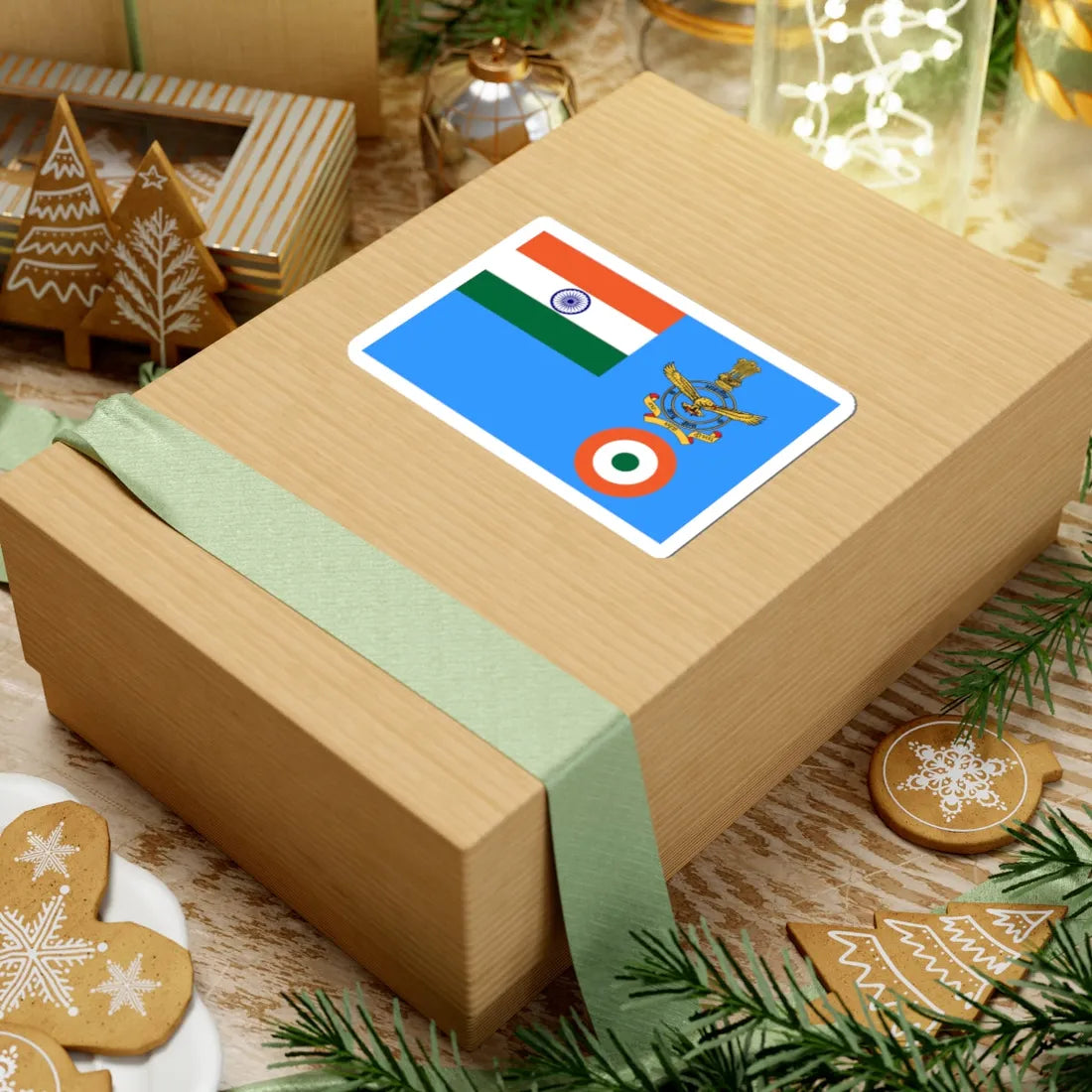 Flag of the Chief of Air Staff and Air Chief Marshal of the Indian Air Force (India) (Coat of Arms) STICKER Vinyl Kiss-Cut Decal - The Sticker Space