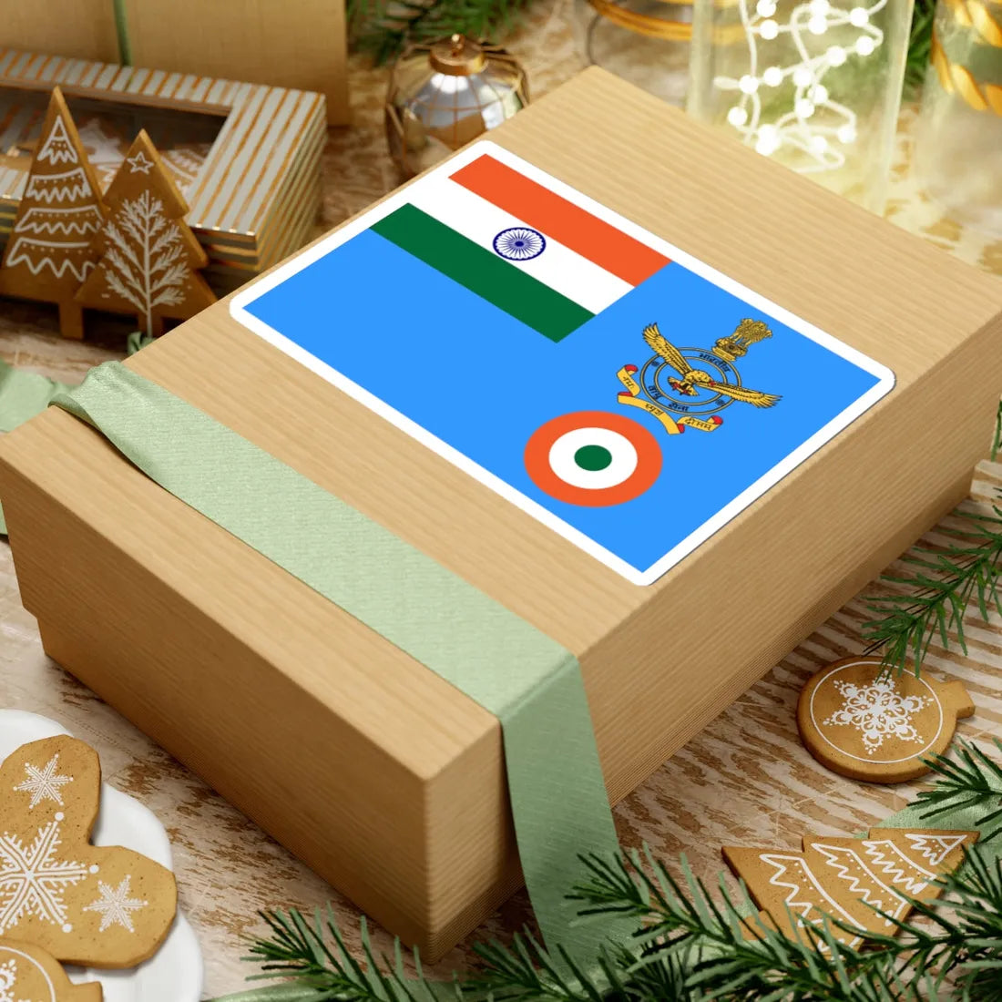 Flag of the Chief of Air Staff and Air Chief Marshal of the Indian Air Force (India) (Coat of Arms) STICKER Vinyl Kiss-Cut Decal - The Sticker Space