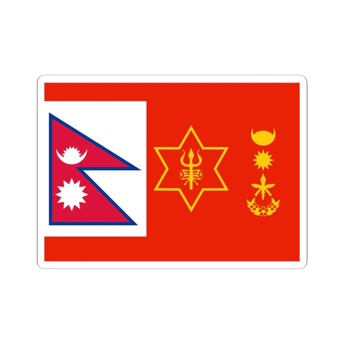 Flag of the Chief of Army Staff of Nepali Army (Nepal) STICKER Vinyl Kiss-Cut Decal 4 Inch White - The Sticker Space