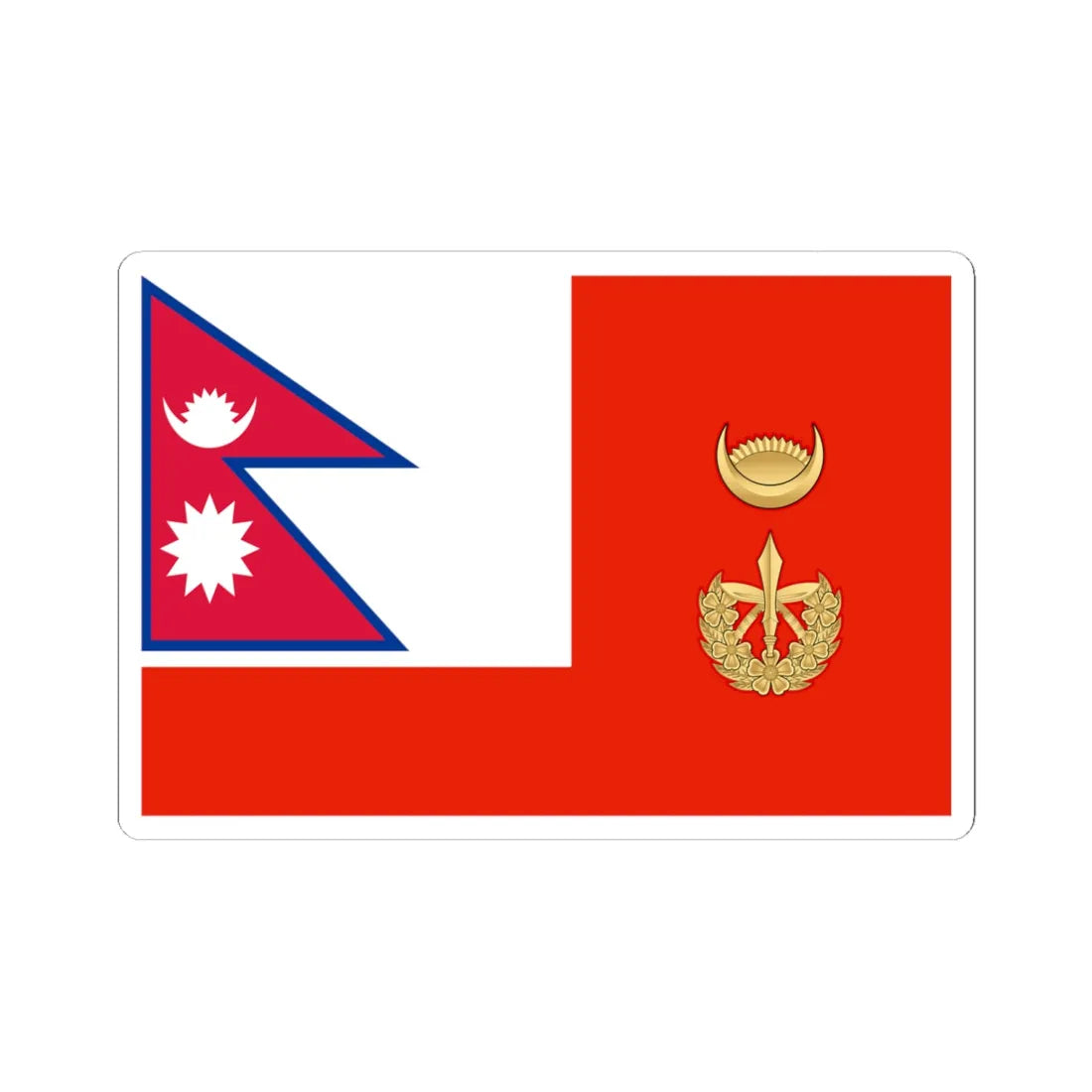 Flag of the Chief of Army Staff of Nepali Army until 2008 (Nepal) STICKER Vinyl Kiss-Cut Decal 6 Inch White - The Sticker Space