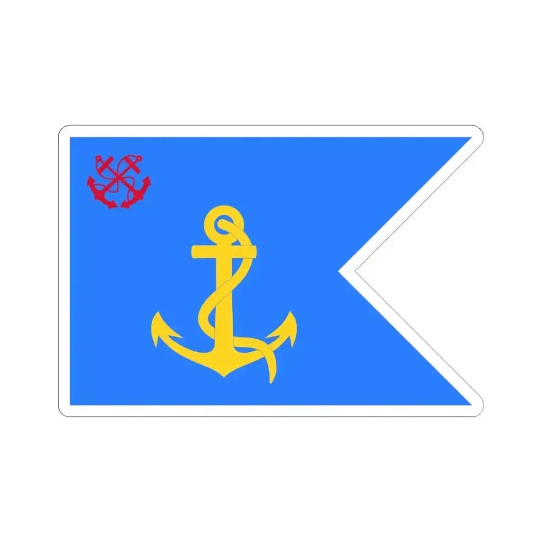 Flag of the Chief of Staff of the Naval Forces of Algeria to 2004 (Algeria) STICKER Vinyl Kiss-Cut Decal 4 Inch White - The Sticker Space