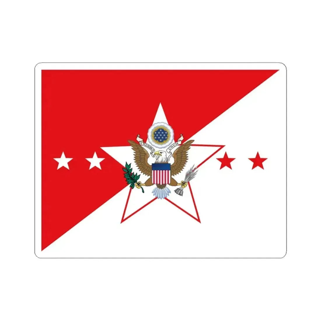 Flag of the Chief of Staff of the United States Army (United States) STICKER Vinyl Kiss-Cut Decal 3 Inch White - The Sticker Space
