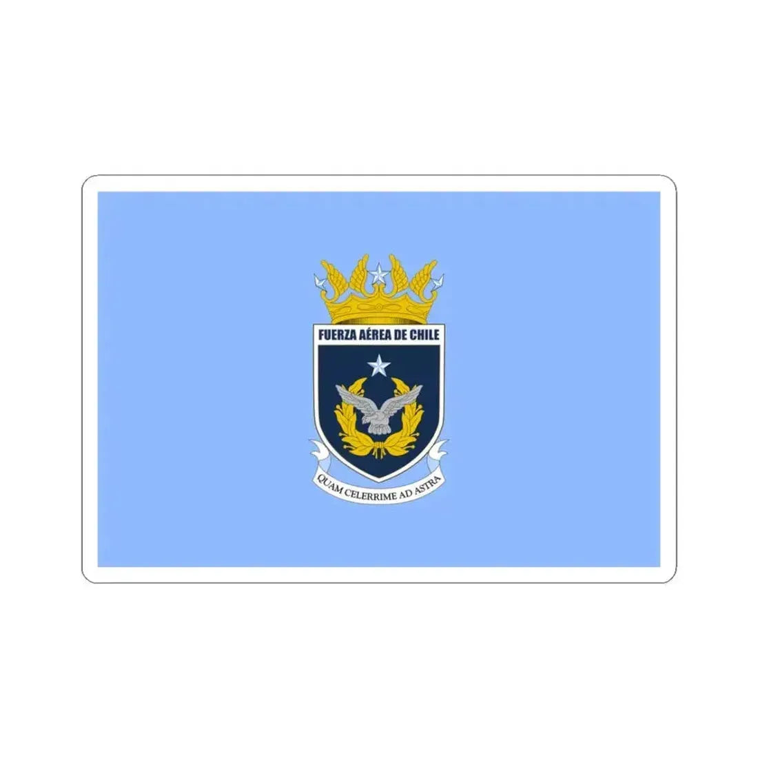 Flag of the Chilean Air Force (Chile) STICKER Vinyl Kiss-Cut Decal 3 Inch White - The Sticker Space