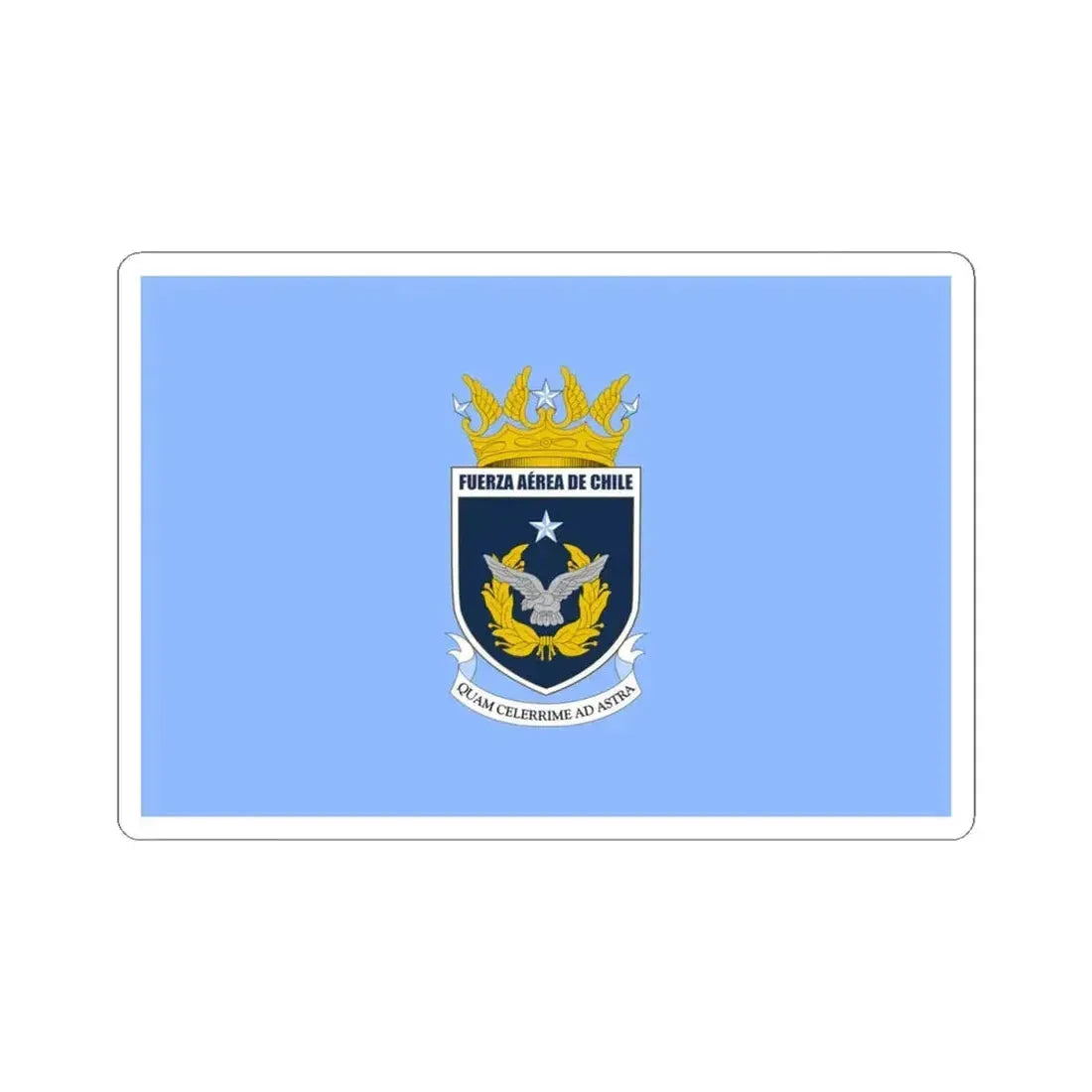 Flag of the Chilean Air Force (Chile) STICKER Vinyl Kiss-Cut Decal 4 Inch White - The Sticker Space