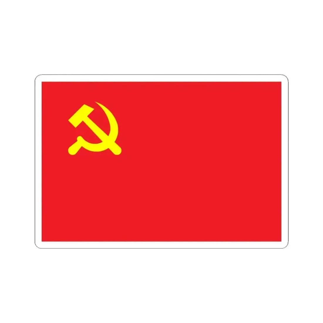 Flag of the Chinese Communist Party Pre-1996 (China) STICKER Vinyl Kiss-Cut Decal 4 Inch White - The Sticker Space