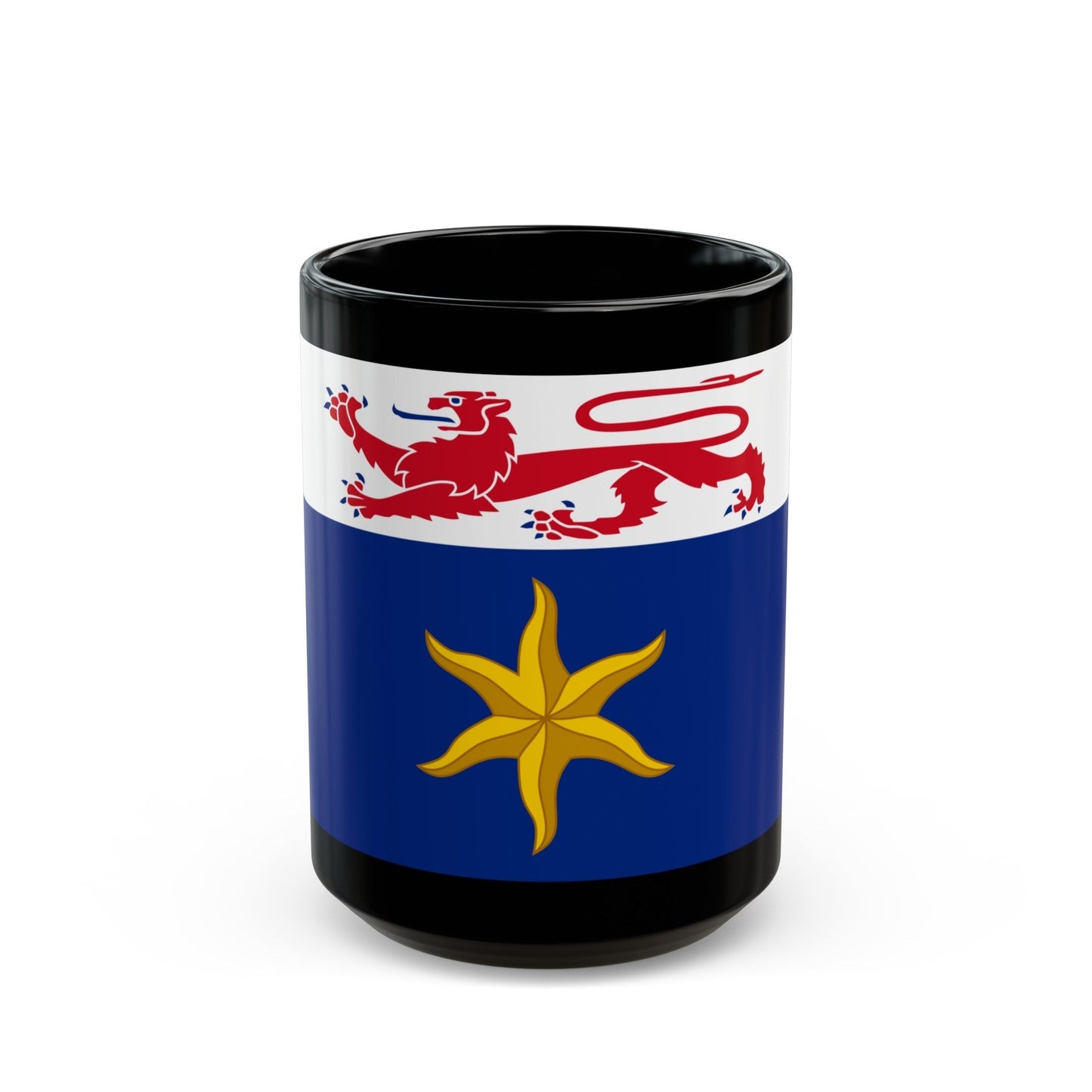 Flag of the City of Hobart Australia - Black Coffee Mug-15oz-The Sticker Space