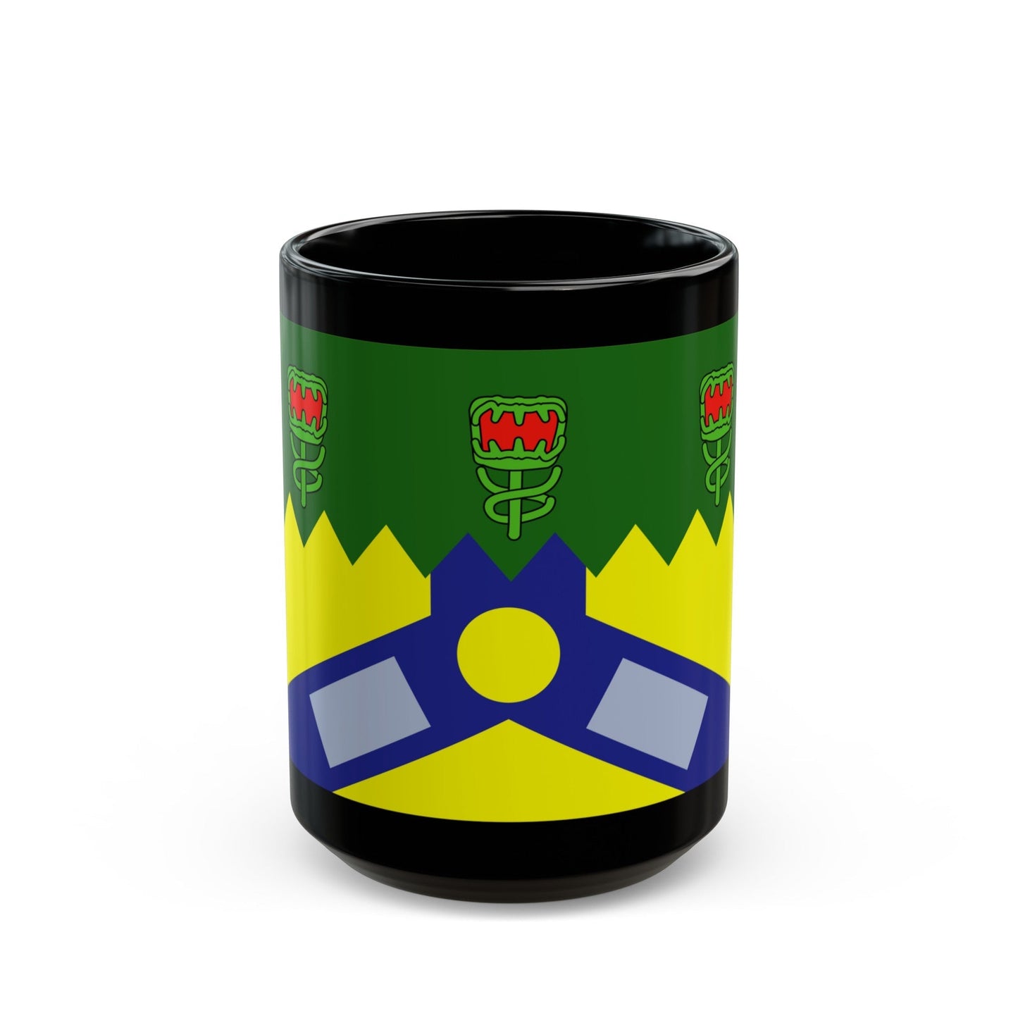 Flag of the City of Launceston Australia - Black Coffee Mug-15oz-The Sticker Space