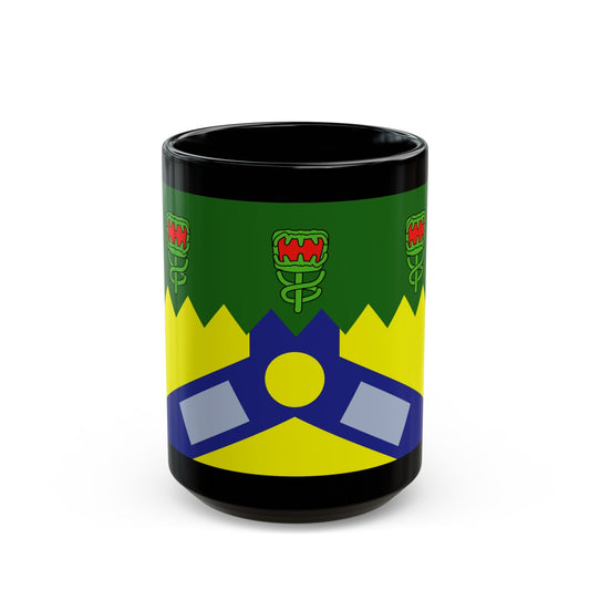 Flag of the City of Launceston Australia - Black Coffee Mug-15oz-The Sticker Space