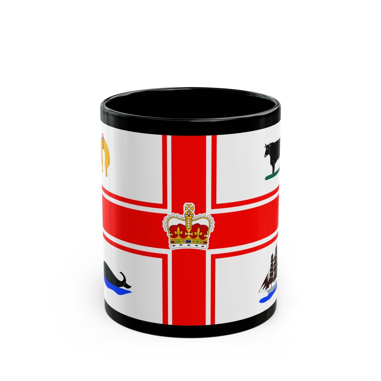 Flag of the City of Melbourne Australia - Black Coffee Mug-11oz-The Sticker Space