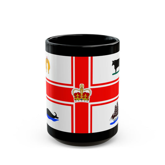 Flag of the City of Melbourne Australia - Black Coffee Mug-15oz-The Sticker Space