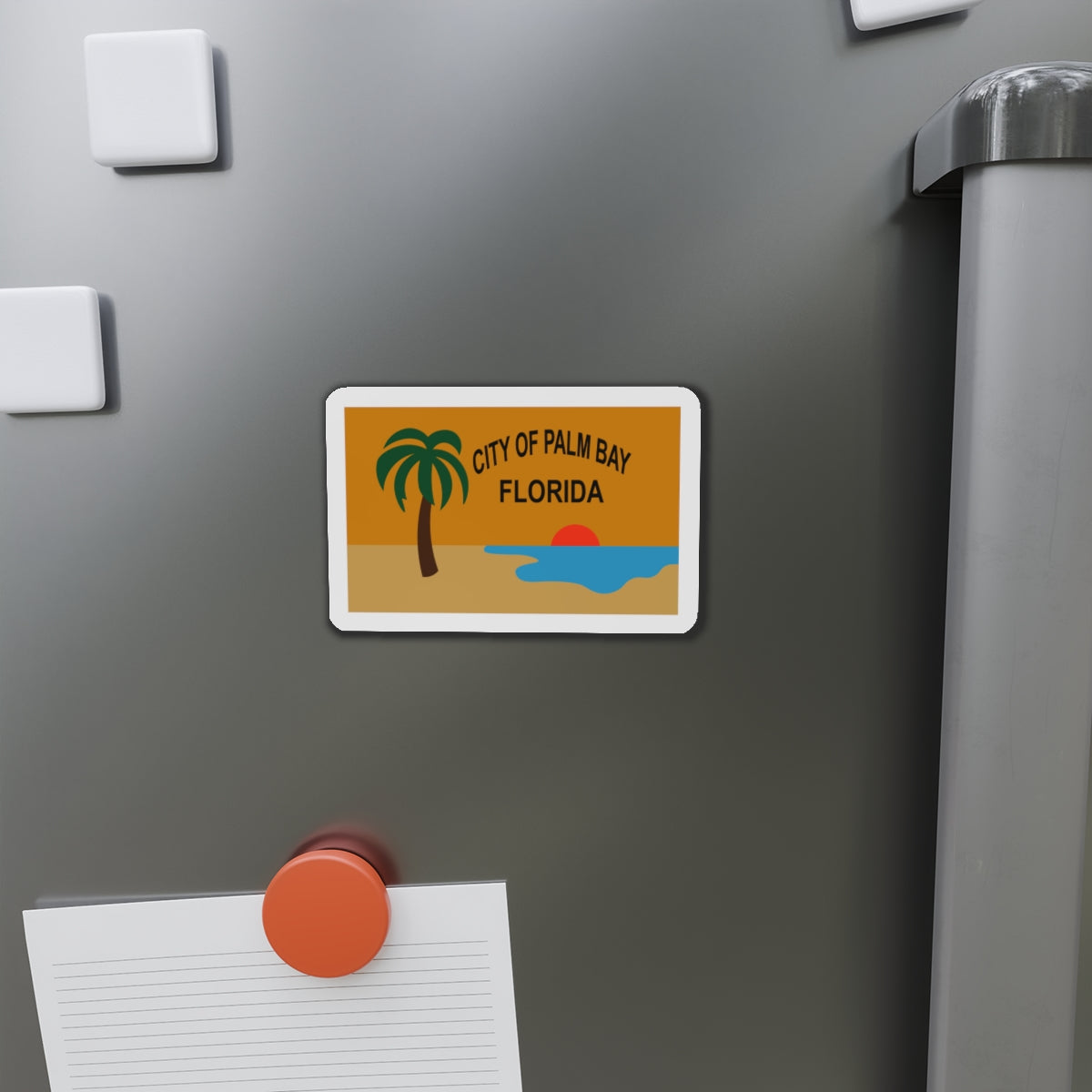 Flag of the City of Palm Bay Florida - Die-Cut Magnet-The Sticker Space