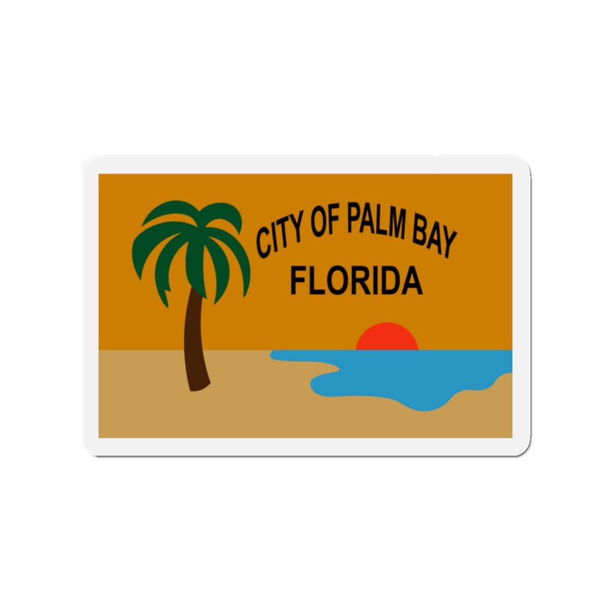 Flag of the City of Palm Bay Florida - Die-Cut Magnet-2" x 2"-The Sticker Space