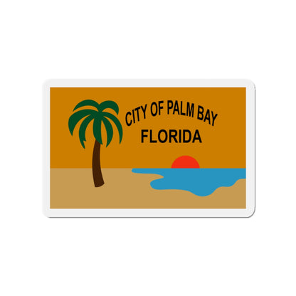 Flag of the City of Palm Bay Florida - Die-Cut Magnet-3" x 3"-The Sticker Space