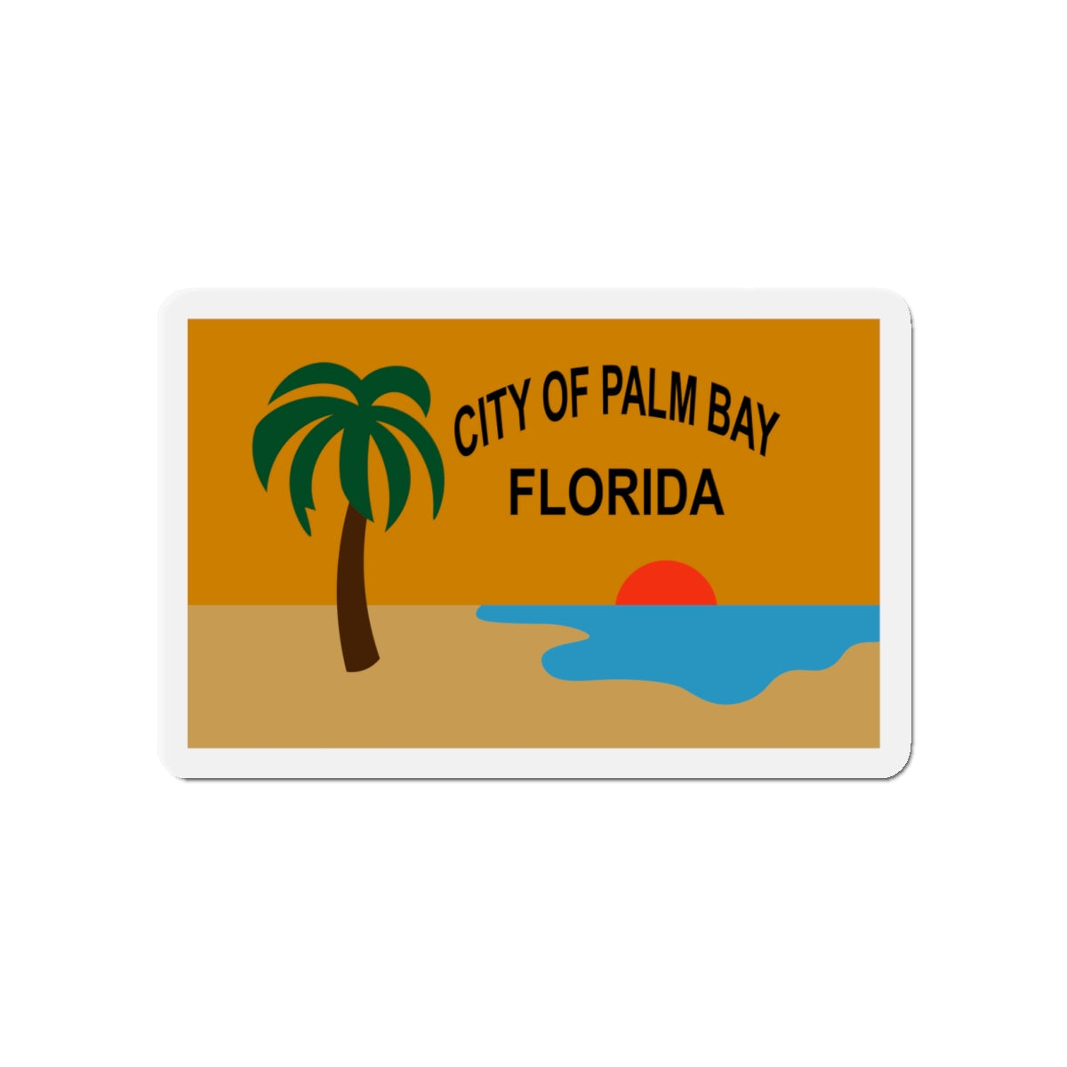 Flag of the City of Palm Bay Florida - Die-Cut Magnet-4" x 4"-The Sticker Space