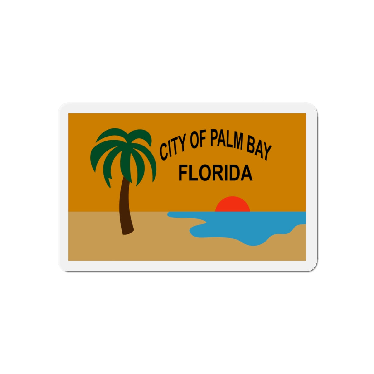 Flag of the City of Palm Bay Florida - Die-Cut Magnet-5" x 5"-The Sticker Space