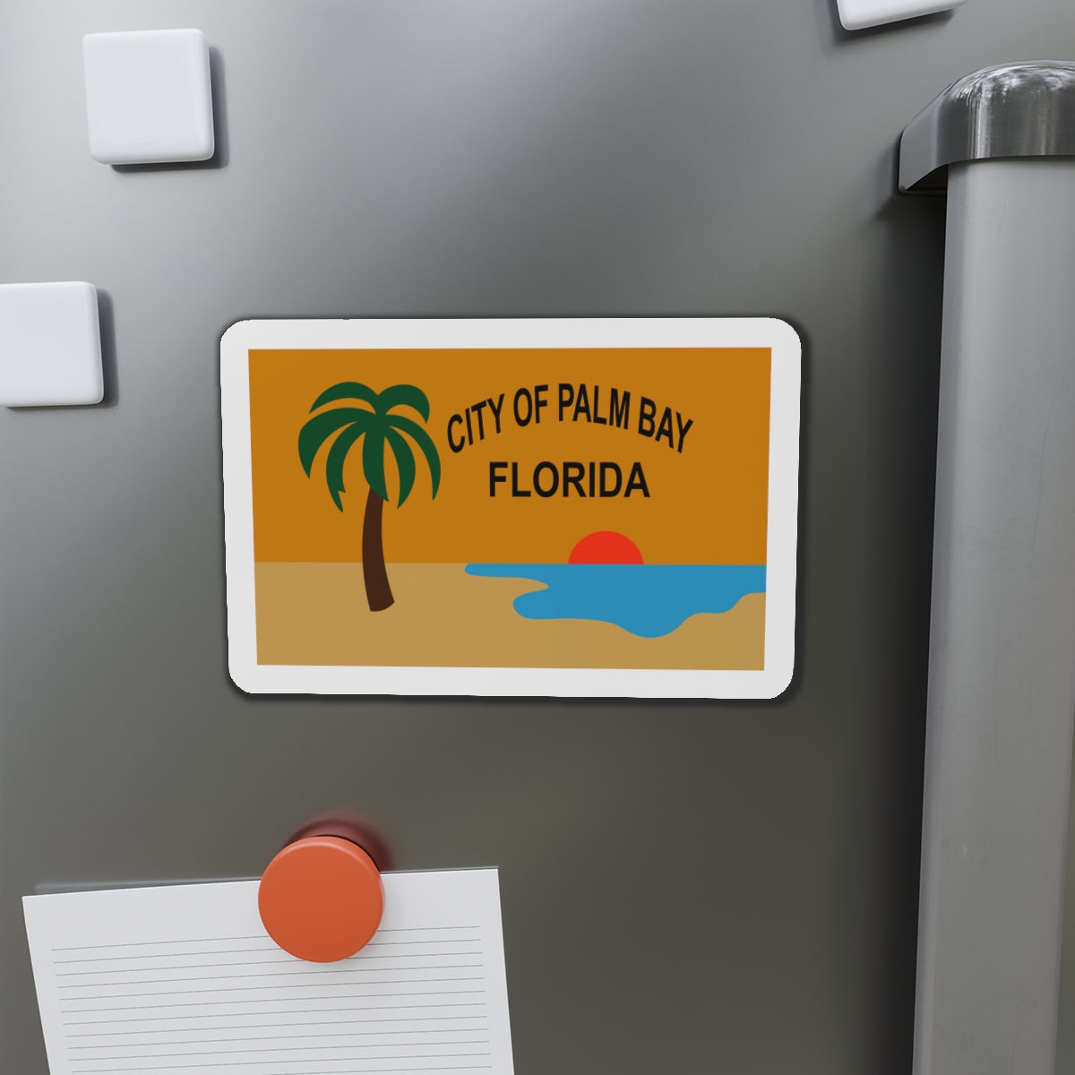 Flag of the City of Palm Bay Florida - Die-Cut Magnet-The Sticker Space