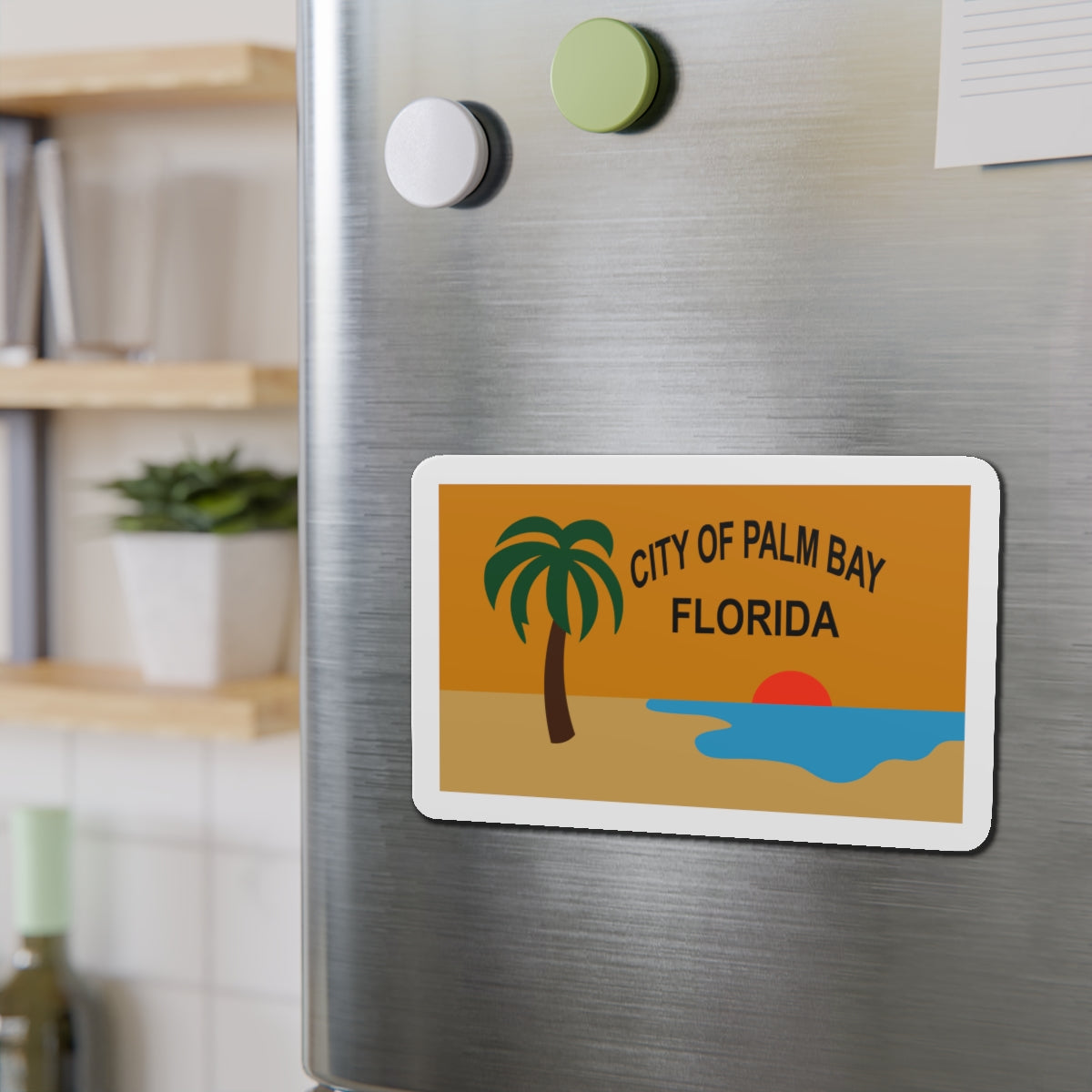 Flag of the City of Palm Bay Florida - Die-Cut Magnet-The Sticker Space