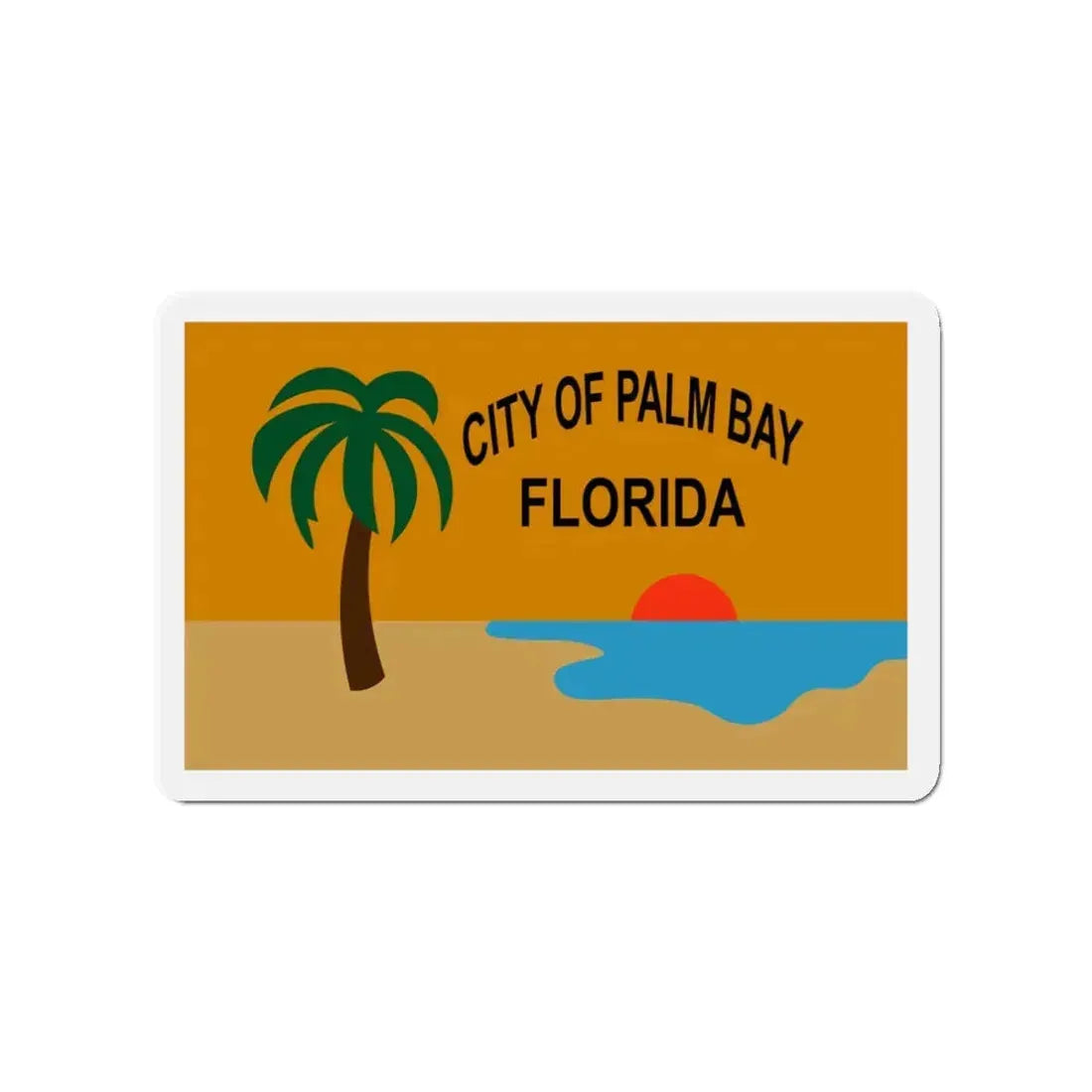Flag of the City of Palm Bay Florida - Refrigerator Magnet 3 Inch - The Sticker Space