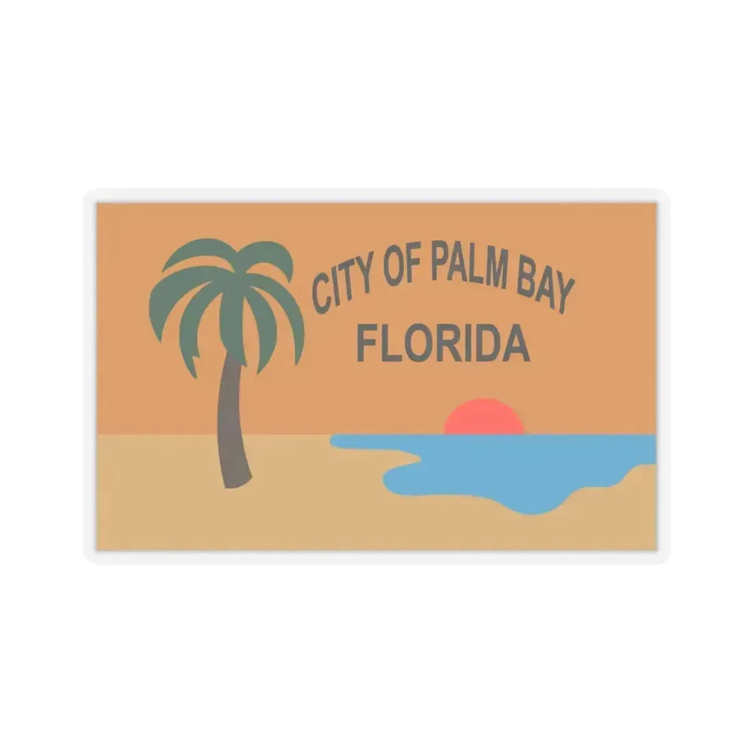 Flag of the City of Palm Bay, Florida - STICKER Vinyl Kiss-Cut Decal 6 Inch Transparent - The Sticker Space
