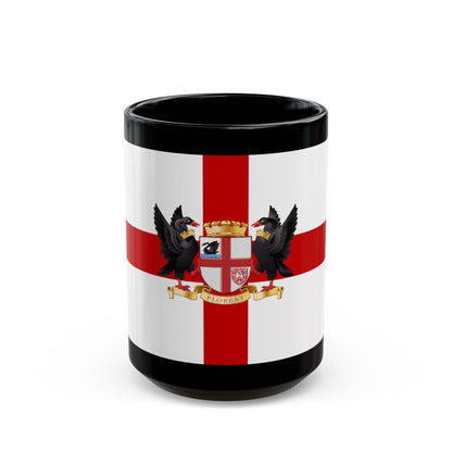 Flag of the City of Perth Australia - Black Coffee Mug-15oz-The Sticker Space