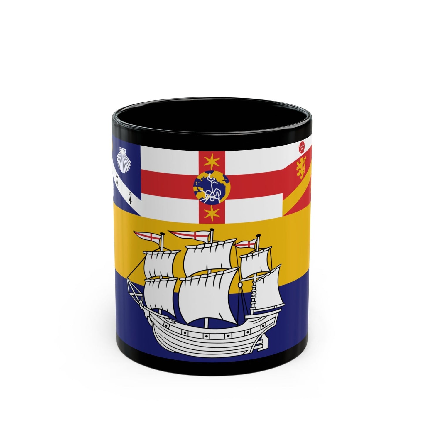 Flag of the City of Sydney Australia - Black Coffee Mug-11oz-The Sticker Space