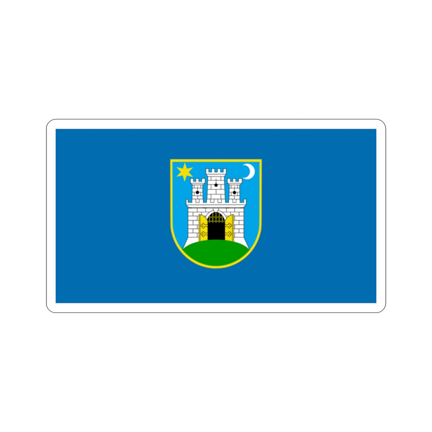 Flag of the City of Zagreb Croatia STICKER Vinyl Die-Cut Decal-2 Inch-The Sticker Space