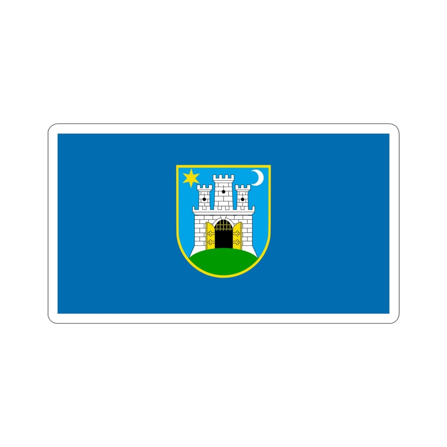 Flag of the City of Zagreb Croatia STICKER Vinyl Die-Cut Decal-4 Inch-The Sticker Space